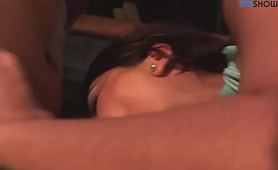 Threesome Encounters Brunette Bliss with Stimulating Delights